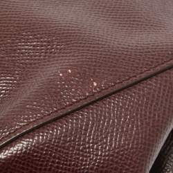 Pre Owned Dolce & Gabbana Burgundy Leather Mini Miss Sicily Top Handle Bag