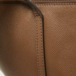 Pre Owned Dolce & Gabbana Dark Beige Leather Miss Escape Zip Tote
