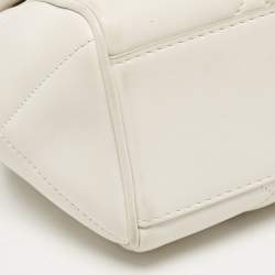 Pre Owned Dolce & Gabbana White Quilted Leather Small Miss Sicily Top Handle Bag