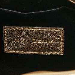 Pre Owned Dolce & Gabbana Metallic Multicolor Leather Miss Beams Clutch