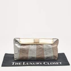Pre Owned Dolce & Gabbana Metallic Multicolor Leather Miss Beams Clutch