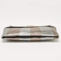 Pre Owned Dolce & Gabbana Metallic Multicolor Leather Miss Beams Clutch