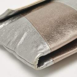 Pre Owned Dolce & Gabbana Metallic Multicolor Leather Miss Beams Clutch