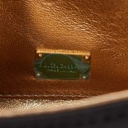 Pre Owned Dolce & Gabbana Black Satin Flap Chain Shoulder Bag