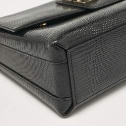 Pre Owned Dolce & Gabbana Black Lizard Embossed Leather DG Millennials Shoulder Bag