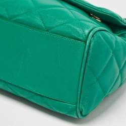 Pre Owned Dolce & Gabbana Green Quilted Leather Miss Kate Shoulder Bag