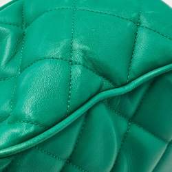 Pre Owned Dolce & Gabbana Green Quilted Leather Miss Kate Shoulder Bag