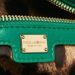 Pre Owned Dolce & Gabbana Green Quilted Leather Miss Kate Shoulder Bag