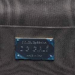 Pre Owned Dolce & Gabbana Blue/Gold Lurex Fabric DG Girls Flap Shoulder Bag