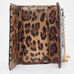 Pre Owned Dolce & Gabbana Black Leather Miss Sicily Von Wallet On Chain