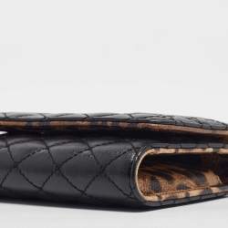 Pre Owned Dolce & Gabbana Black Leather Miss Sicily Von Wallet On Chain