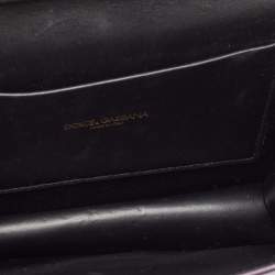 Pre Owned Dolce & Gabbana Purple Patent Leather Small Devotion Top Handle Bag