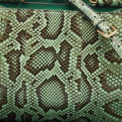 Pre Owned Dolce & Gabbana Green Python Miss Sicily Shopper Tote