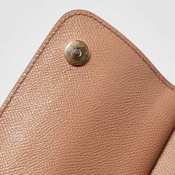 Pre Owned Dolce & Gabbana Beige Leather Small Miss Sicily Top Handle Bag