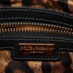 Pre Owned Dolce & Gabbana Black Lace and Leather Shoulder Bag