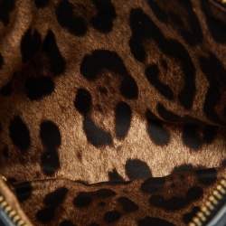 Pre Owned Dolce & Gabbana Black Lace and Leather Shoulder Bag