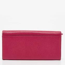 Dolce & Gabbana Fuchsia Leather Flap Continental Wallet