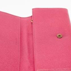 Dolce & Gabbana Fuchsia Leather Flap Continental Wallet
