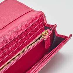 Dolce & Gabbana Fuchsia Leather Flap Continental Wallet