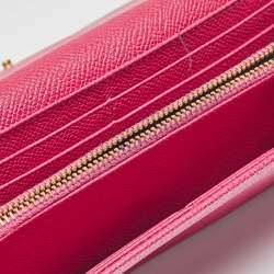 Dolce & Gabbana Fuchsia Leather Flap Continental Wallet