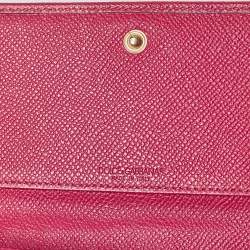 Dolce & Gabbana Fuchsia Leather Flap Continental Wallet
