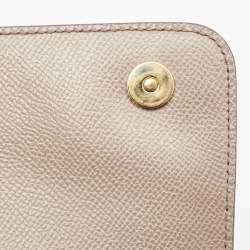 Pre Owned Dolce & Gabbana Beige Leather Small Miss Sicily Top Handle Bag