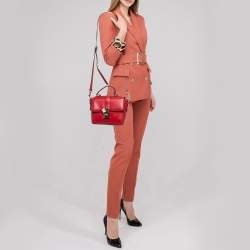 Pre Owned Dolce & Gabbana Red Leather Soft Dolce Top Handle Bag
