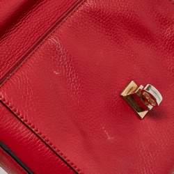 Pre Owned Dolce & Gabbana Red Leather Soft Dolce Top Handle Bag