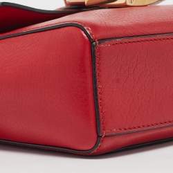 Pre Owned Dolce & Gabbana Red Leather Soft Dolce Top Handle Bag