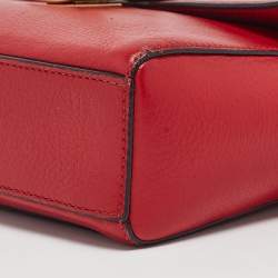 Pre Owned Dolce & Gabbana Red Leather Soft Dolce Top Handle Bag