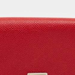 Dolce & Gabbana Red Leather Flap Continental Wallet