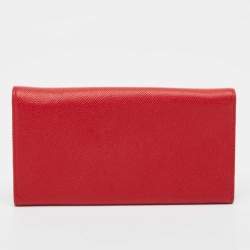 Dolce & Gabbana Red Leather Flap Continental Wallet