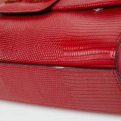 Pre Owned Dolce & Gabbana Red Lizard Embossed Leather DG Millennials Shoulder Bag