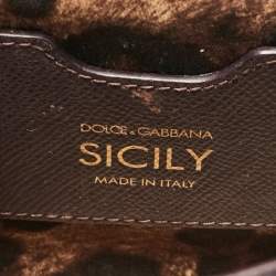 Pre Owned Dolce & Gabbana Purple Leather Small Miss Sicily Top Handle Bag