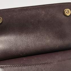 Pre Owned Dolce & Gabbana Purple Leather Small Miss Sicily Top Handle Bag
