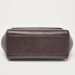 Pre Owned Dolce & Gabbana Purple Leather Small Miss Sicily Top Handle Bag
