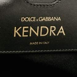 Pre Owned Dolce & Gabbana Natural/Black Raffia Kendra Basket Tote