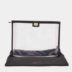 Dolce & Gabbana Black/Transparent Leather and PVC Zip Pouch