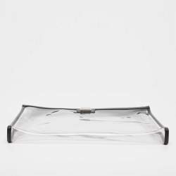 Dolce & Gabbana Black/Transparent Leather and PVC Zip Pouch