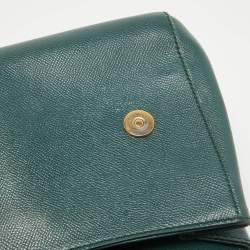 Pre Owned Dolce & Gabbana Dark Green Leather Medium Miss Sicily Top Handle Bag