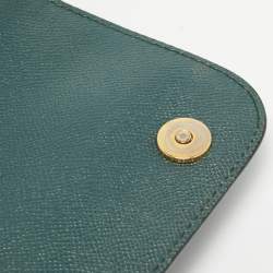 Pre Owned Dolce & Gabbana Dark Green Leather Medium Miss Sicily Top Handle Bag
