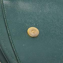 Pre Owned Dolce & Gabbana Dark Green Leather Medium Miss Sicily Top Handle Bag