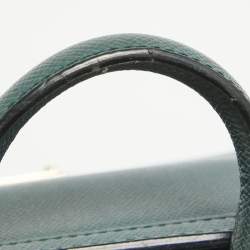 Pre Owned Dolce & Gabbana Dark Green Leather Medium Miss Sicily Top Handle Bag
