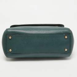 Pre Owned Dolce & Gabbana Dark Green Leather Medium Miss Sicily Top Handle Bag