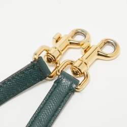 Pre Owned Dolce & Gabbana Dark Green Leather Medium Miss Sicily Top Handle Bag