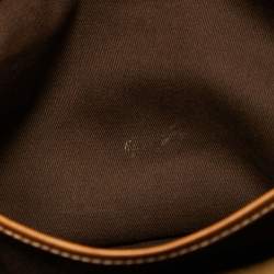Pre Owned Dolce & Gabbana Brown/Black Leopard Coated Canvas and Leather Logo Satchel