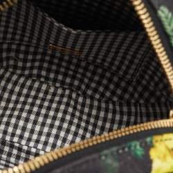 Pre Owned Dolce & Gabbana Multicolor Floral Print Fabric Miss Glam Round Shoulder Bag