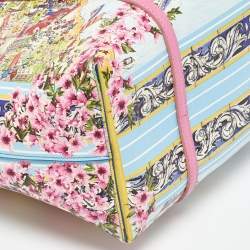 Dolce & Gabbana Multicolor Printed Leather Cannes France Tote
