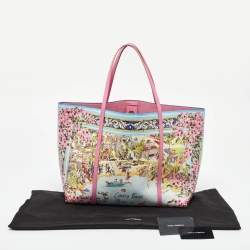 Dolce & Gabbana Multicolor Printed Leather Cannes France Tote