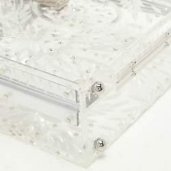 Pre Owned Dolce & Gabbana Silver Plexiglass Cinderella Top Handle Bag